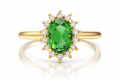 Emerald & Diamond Halo Ring