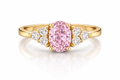 Oval Pink Ring with LAB Diamond