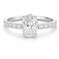 Oval Diamond Halo Ring with Diamonds